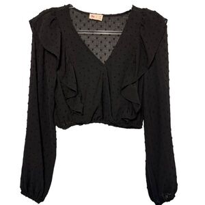 SO Black Textured Crop Top